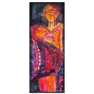 Giclee Feminist Painting Print Warrior Woman, Feminist Home Decor, Gift Wall Art 20 x 60 Vertical