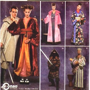 UNCUT Easy S-L 34-44 Unisex Adult African Robe, Japanese Geisha Kimono, Halloween Costumes Simplicity 8944/0644 Samurai Ninja, Kung Fu, Jedi