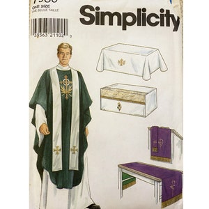 DIY UNCUT Church Alter Cloths and Vestments, Long Short Stoles Unisex, Antependium, Sewing Pattern Simplicity 7950