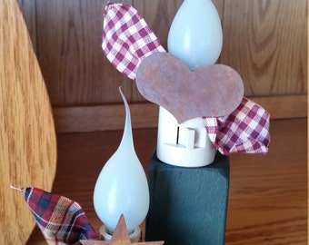 Stocking Stuffer~Christmas Gift~Jingle Gift ~Night Light~Country Primitive Country Farmhouse Design~ Silicone Bulb Night Light