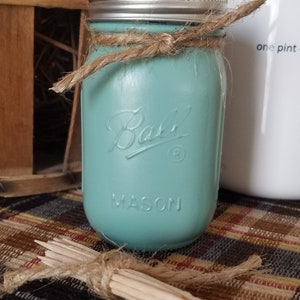 Mason Jar Toothpick Holder Dispenser, Small Storage Jar, Urban Farmhouse Jar, Country, Vintage, Urban Kitchen Decor
