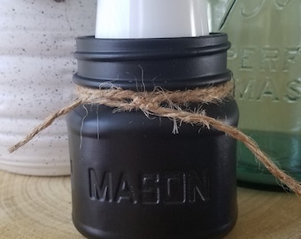 Mason Jar Dixie Cup Holder~1/2 Pint Cup Holder, 3oz Cups, Urban Farmhouse Cup Holder, Country Vintage Bathroom Décor