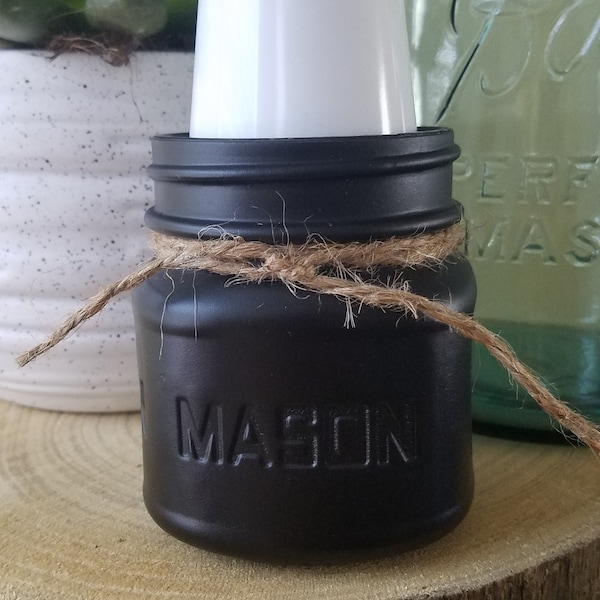 Mason Jar Dixie Cup Holder, 1/2 Pint Cup Holder, 3 oz Cups, Urban Farmhouse Cup Holder, Country Vintage Bathroom Decor, Chalk Paint