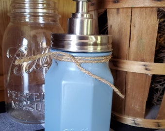 Mason Jar Soap Dispenser~Lotion Dispenser~Rustic Country Chalk Paint Decor~Vintage Urban Farmhouse Decor