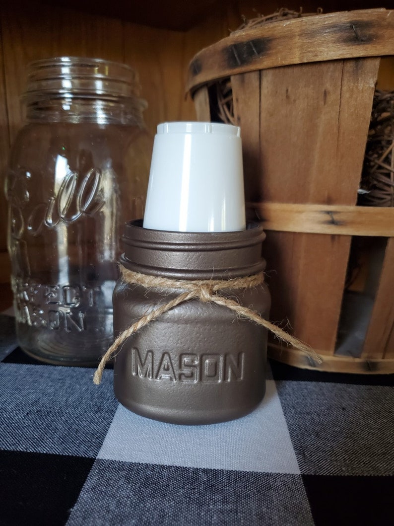Mason Jar Dixie Cup Holder, 1/2 Pint Cup Holder, 3 oz Cups, Urban Farmhouse Cup Holder, Country Vintage Bathroom Decor, Chalk Paint image 3