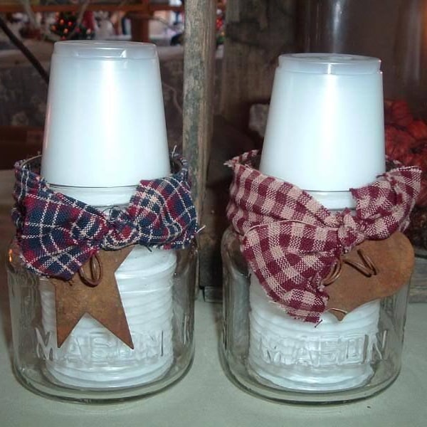 Mason Jar Dixie/Drinking Cup Holder~1/2 Pint Cup Holder, Urban Farmhouse Cup Holder, Country~Farmhouse~Vintage~Bathroom Decor