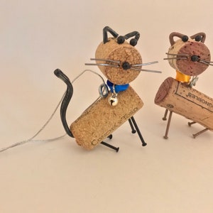 Wine Cork Cat Ornament
