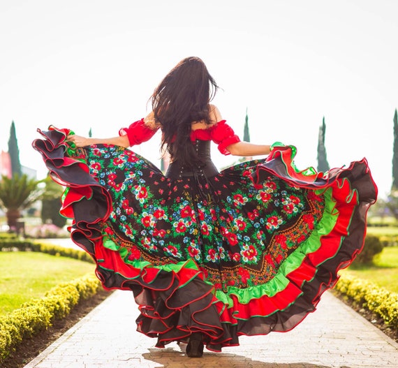 Gypsy dance skirt 'Russian summer'. Flamenco skirt. Etsy
