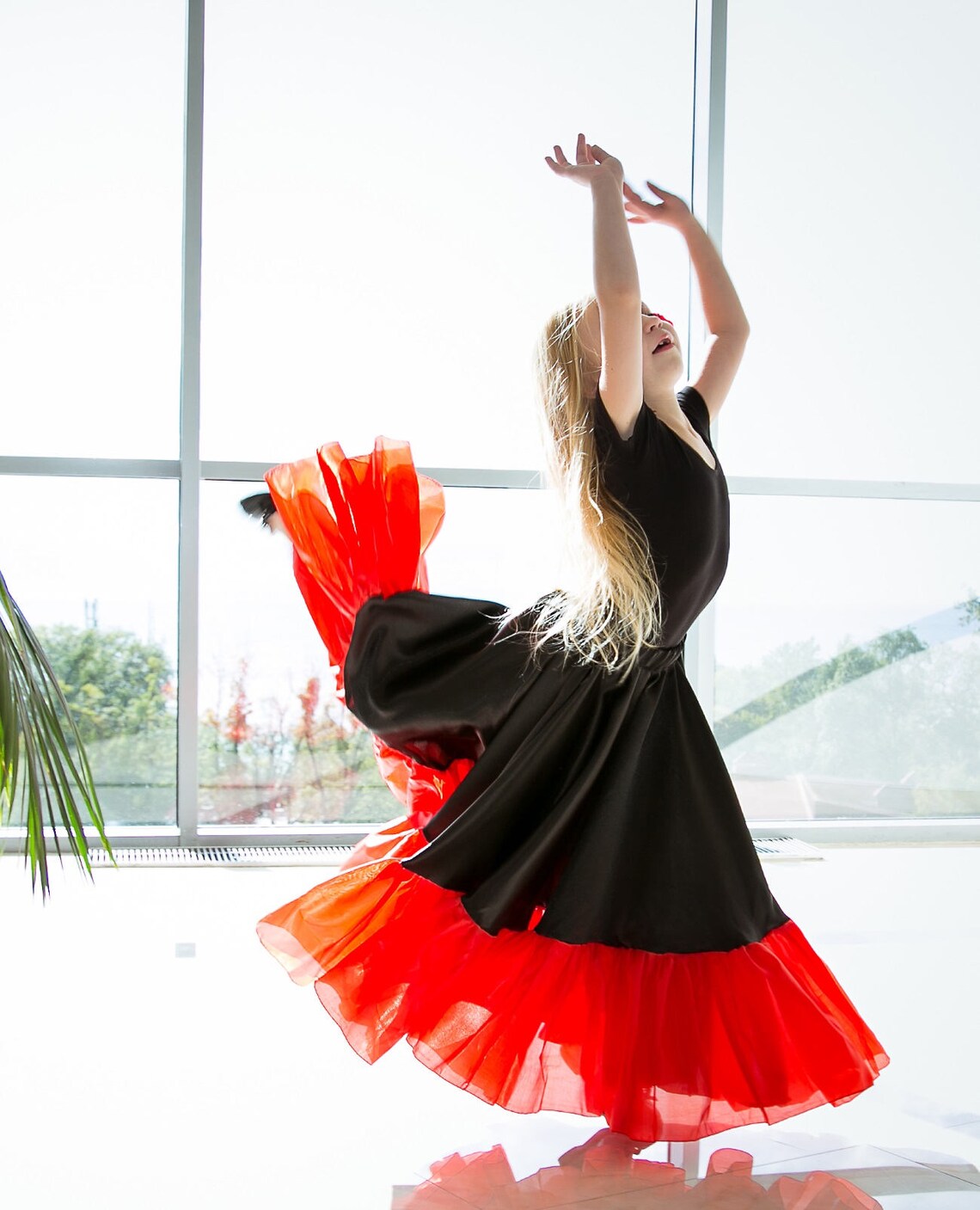 Gypsy Dance Skirt Little Gypsy Black and Red. Flamenco Skirt. Etsy