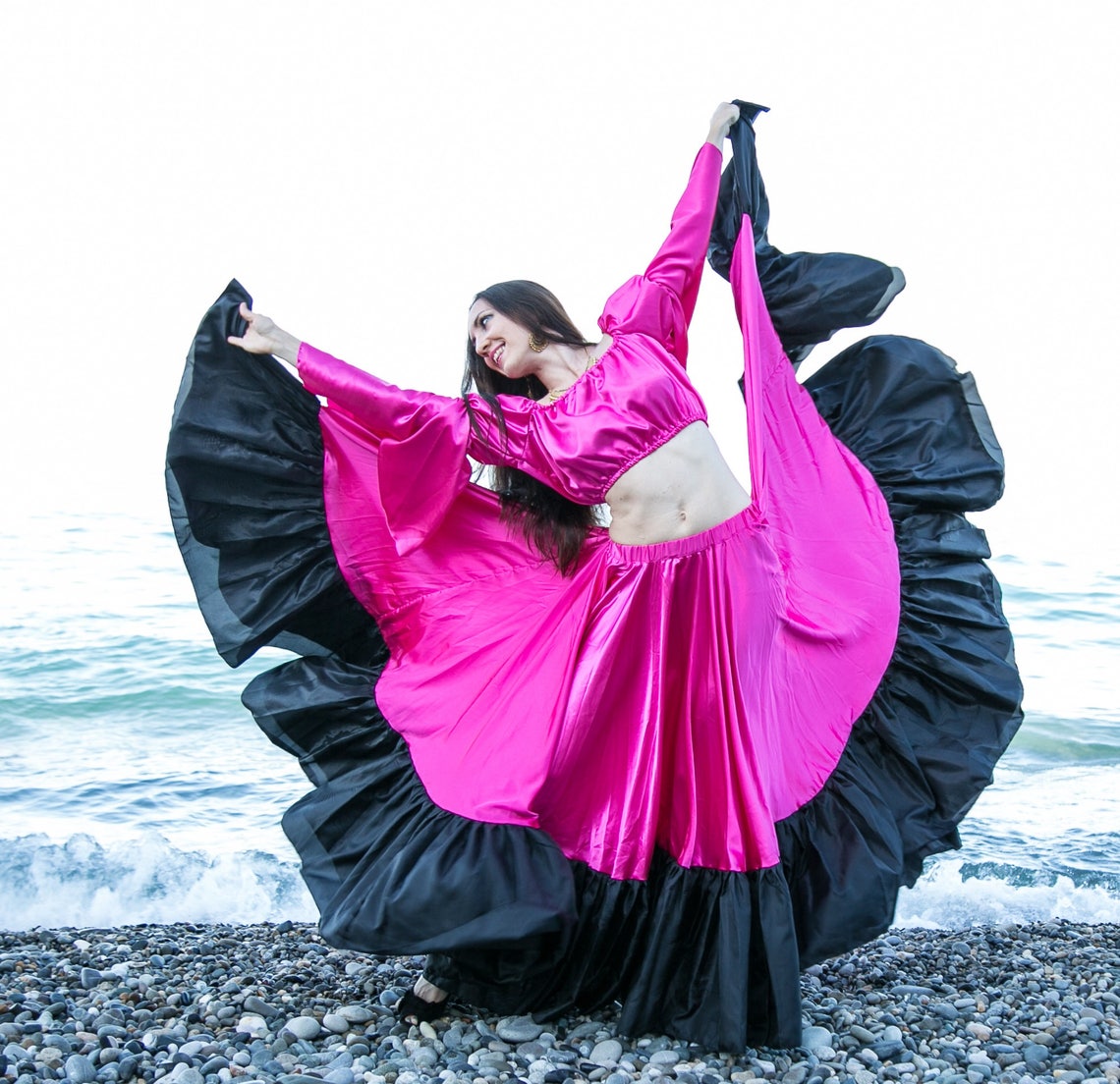 Gypsy Dance Skirt Kassandra Fuchsia. Dance Wear. Flamenco Etsy