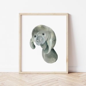 Florida Manatee Print: Ocean Nursery Wall Art