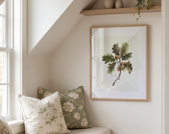 Oak Leaf Art Print: Acorn Illustration