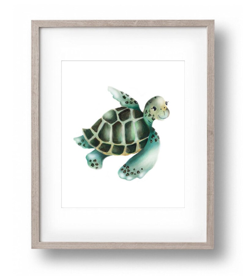 Sea Turtle Nursery Print Baby Turtle Wall Decor Ocean Baby - Etsy