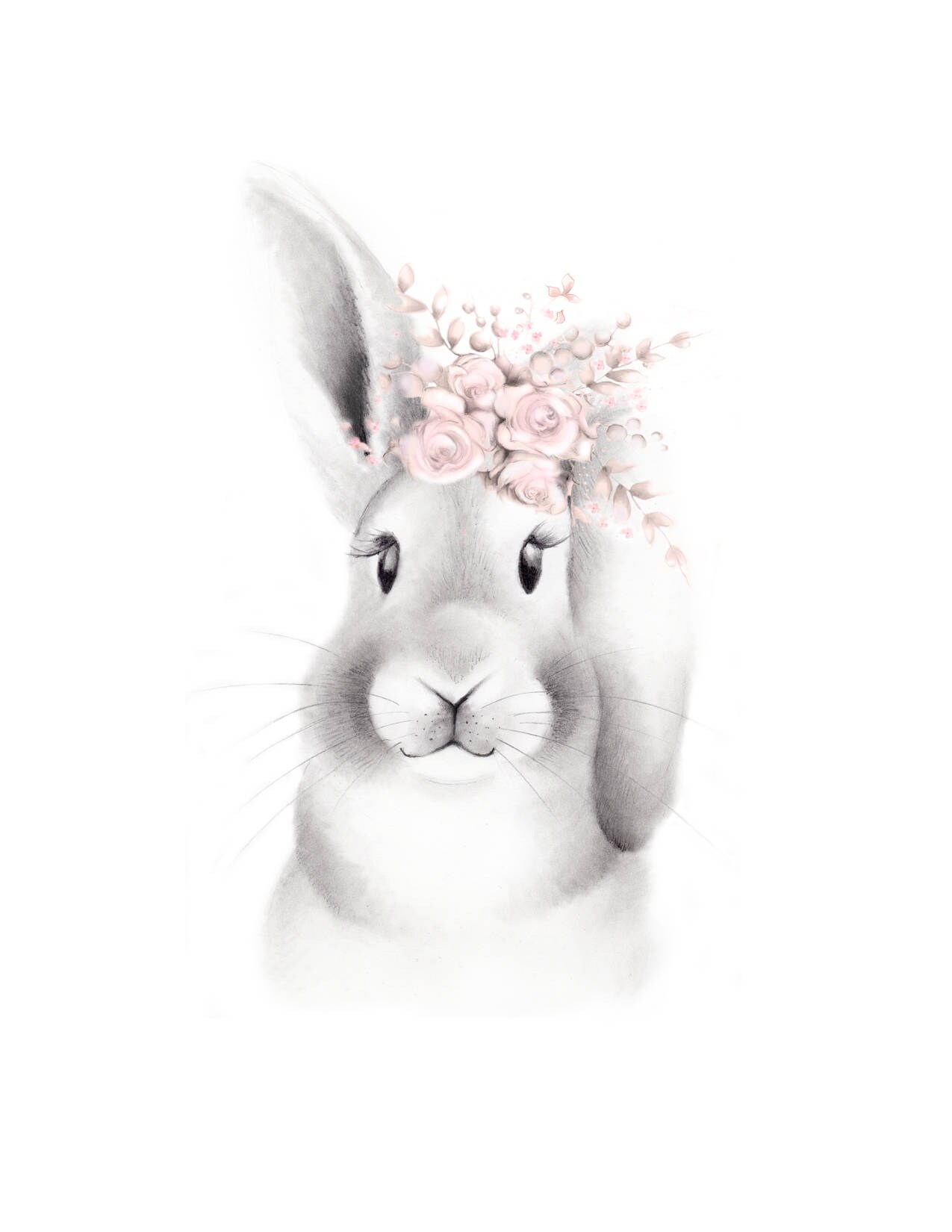 rabbit with flower crown