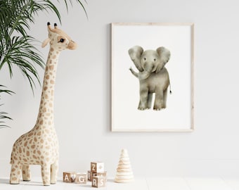 Elephant Nursery Decor, Safari Animal Wall Art, Baby Animal Print, Safari Nursery Print, Jungle Nursery, Elephant Gift for Baby Boy