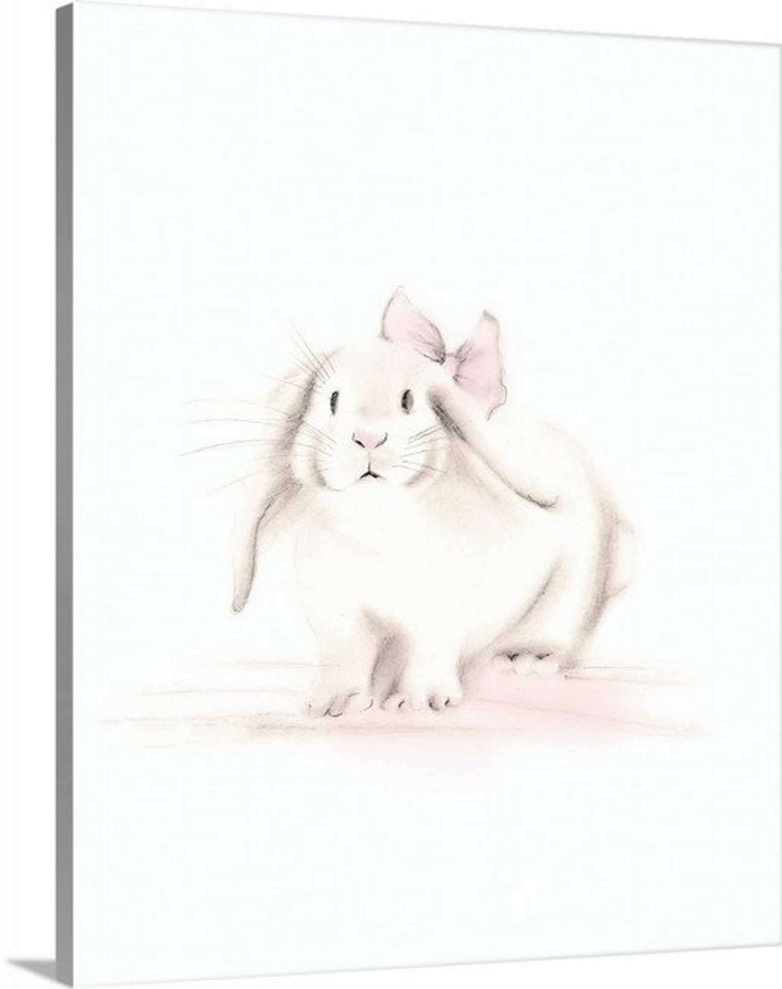 CANVAS Bunny Nursery Art Blush Pink Bunny Wall Decor Baby - Etsy