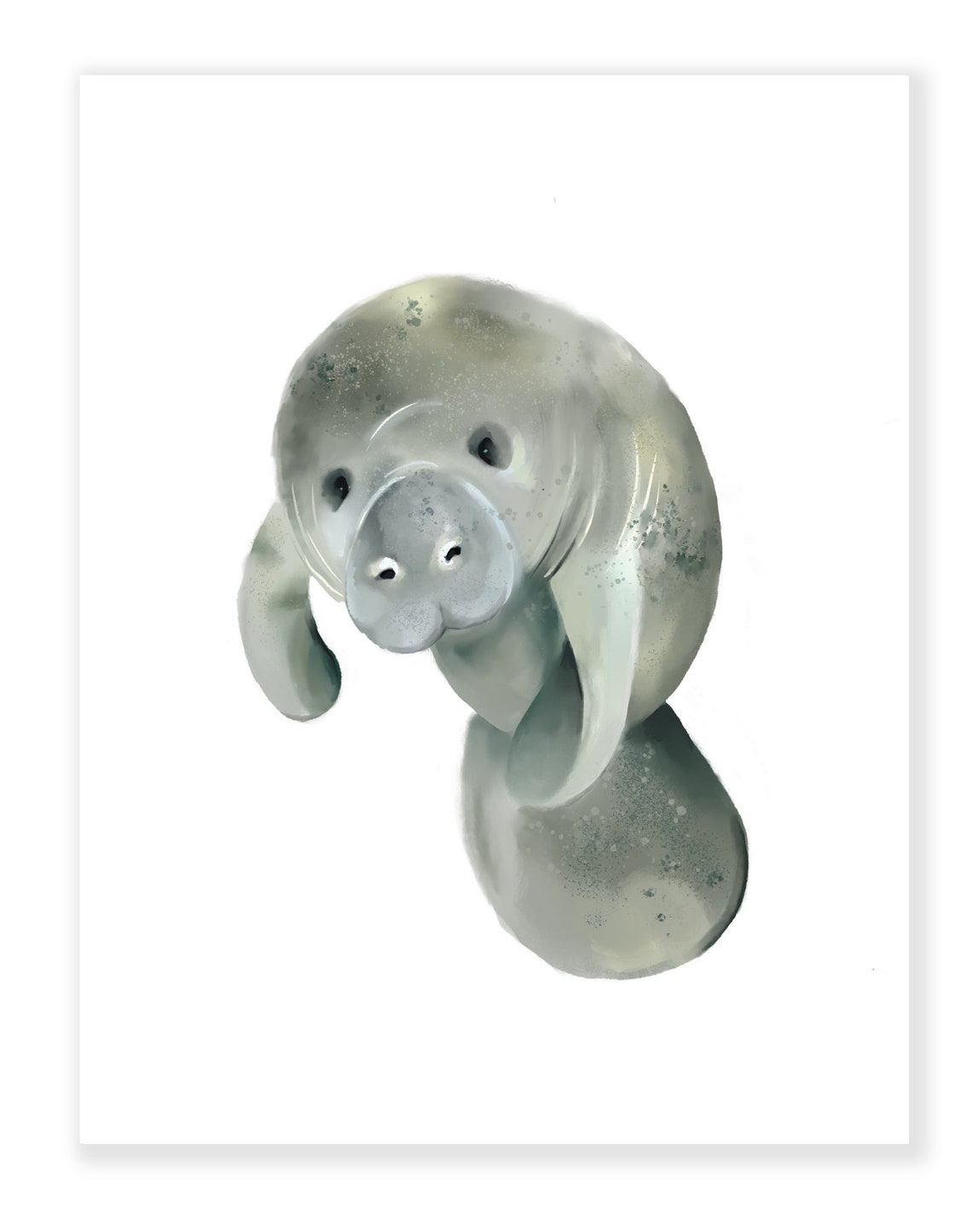 Manatee Wall Art Florida Manatee Print Ocean Nursery Print - Etsy