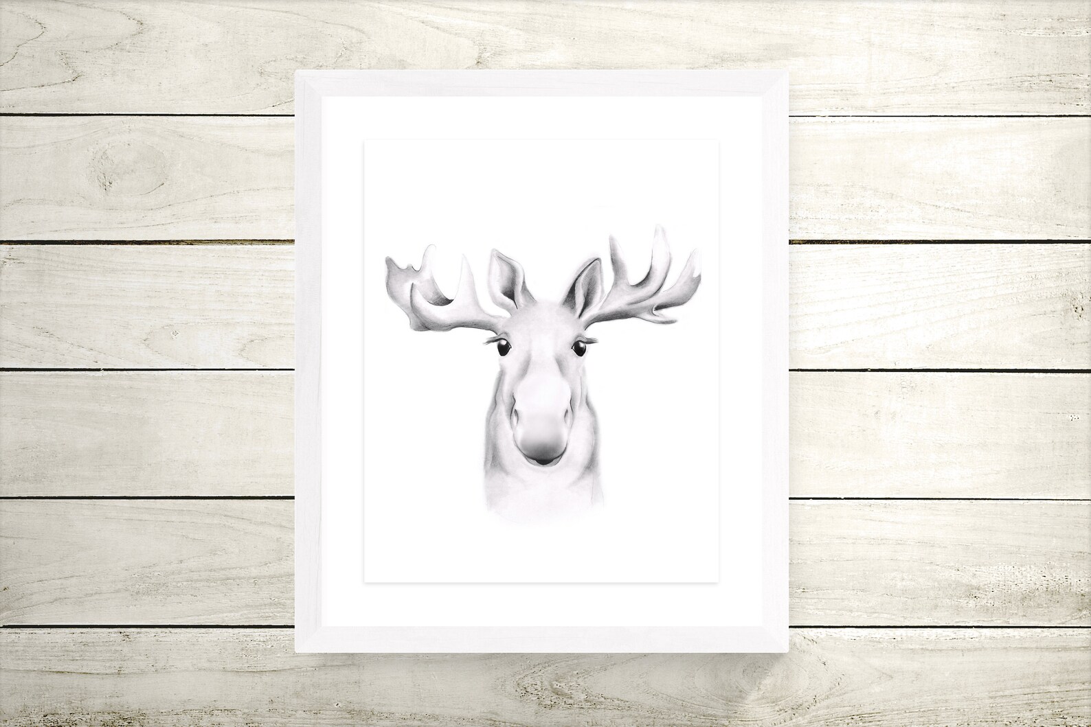 Moose Face Nursery Print Baby Animal Sketch Rustic Nursery - Etsy