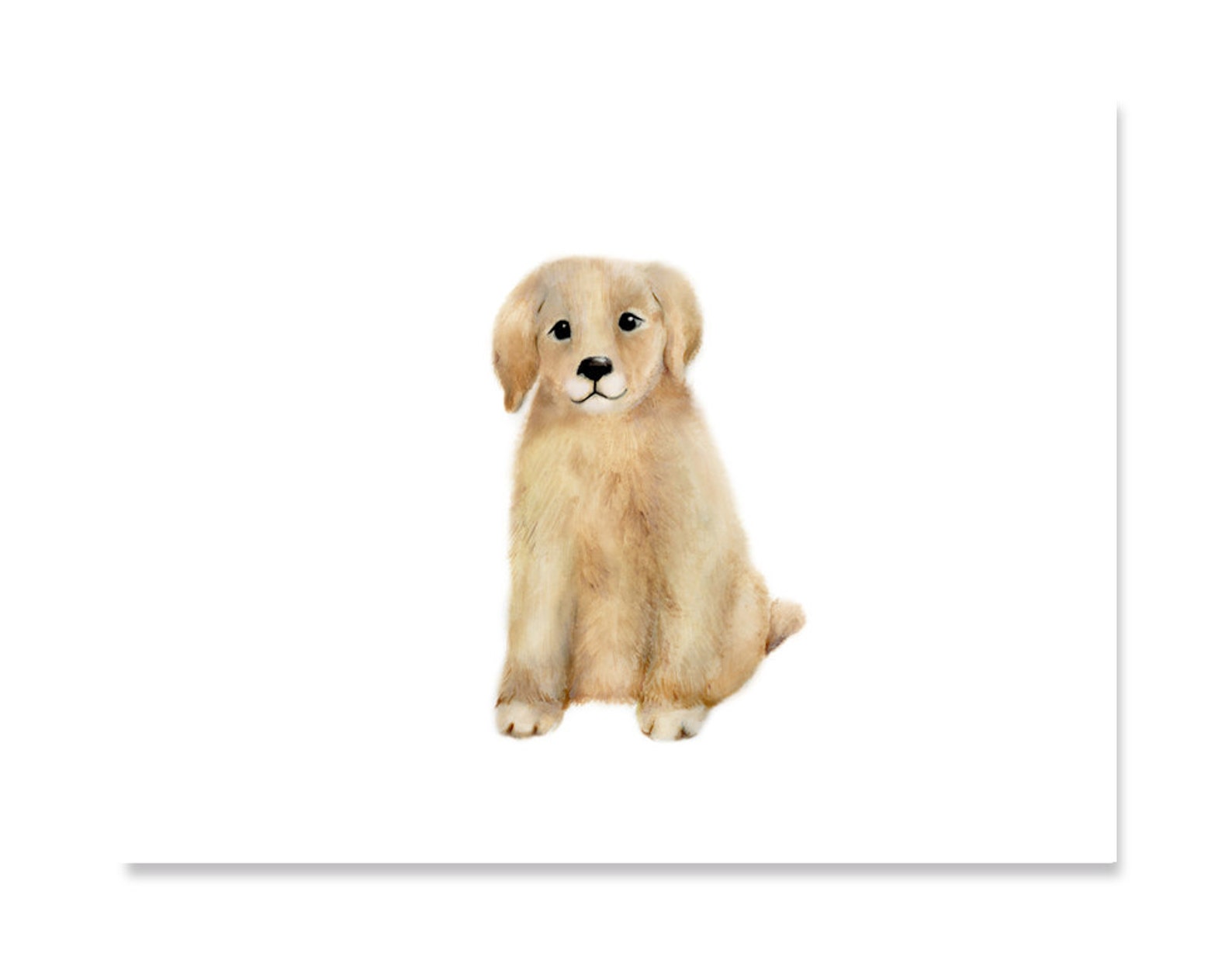 Puppy Nursery Art Print Golden Retriever Painting Golden Lab Etsy