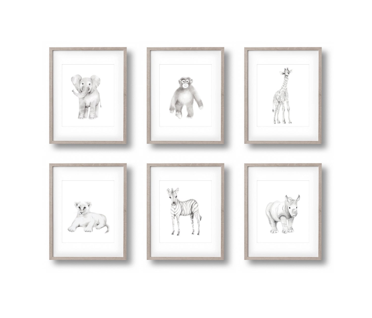 Safari Nursery Art Prints Baby Animal Pencil Drawings Animal - Etsy Safari Nursery Art Prints Baby Animal Pencil Drawings Animal - Etsy