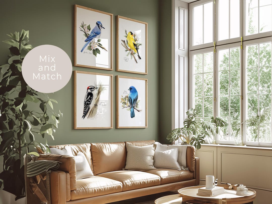 Backyard Bird Art Print Set of 4: US Garden Birds Wall Decor - Etsy