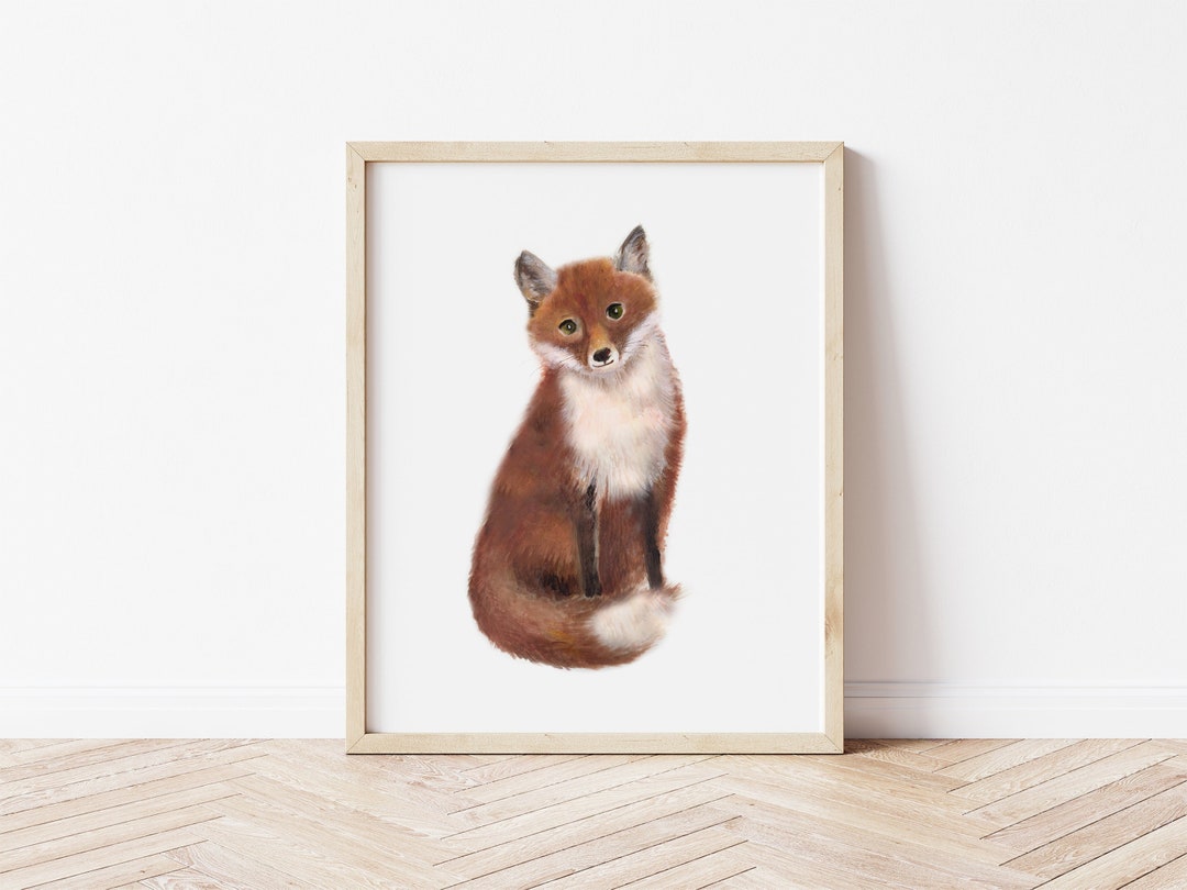 Fox Art Print, Woodland Fox Wall Decor, Baby Animal Print for Baby Room