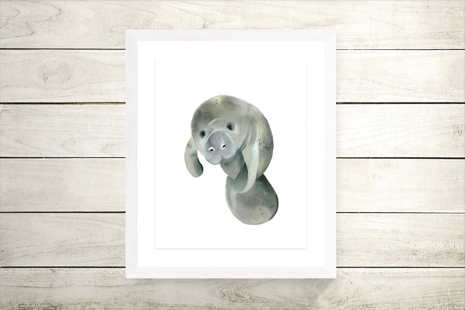 Manatee Wall Art Florida Manatee Print Ocean Nursery Print - Etsy