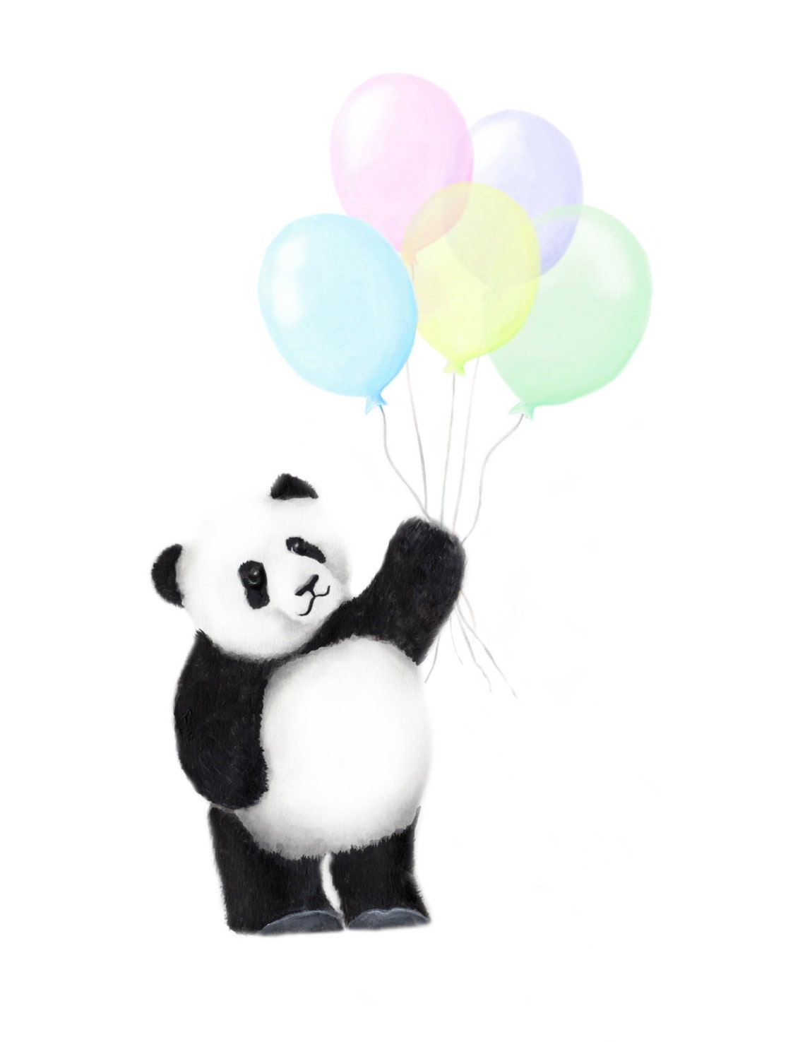 Panda bear nursery balloons animal nursery art childrens  etsy
