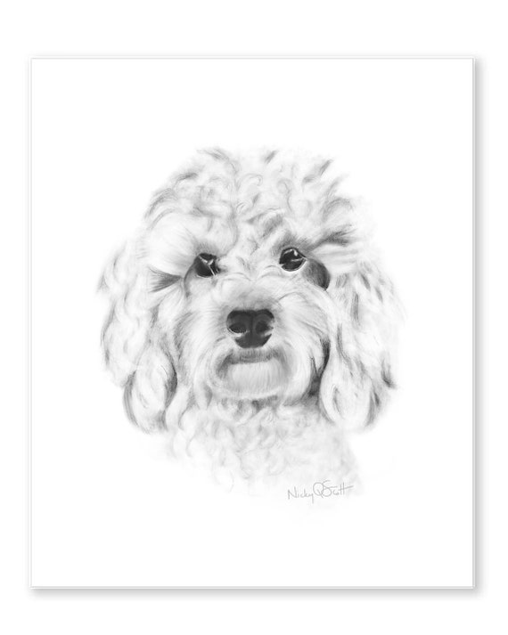 Cavapoo Umbrella - Black & White Cavapoo Umbrella - Black & White