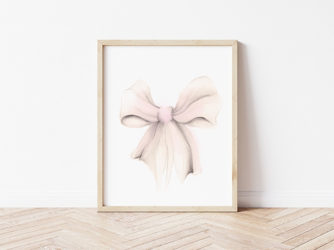 Pink Bow Nursery Art Print: Personalized Baby Girl Room Decor - Etsy