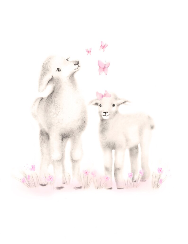 lamb nursery wall art