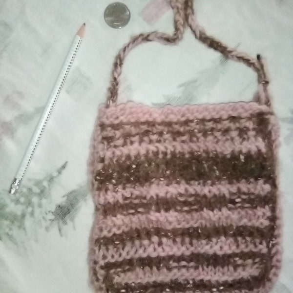 6.5 x 6.5 IN Purse -Sable & Pink Purse