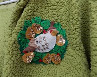 Partridge Christmas Pin