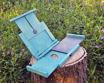 DESIGN UPGRADE - Compact Handmade Pochade Box for Plein Air Painting - "The Ranger"  -  Made in USA