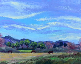 Custom Landscape Oil Painting from Your Photo - With Human / Animal Subjects -  Impressionist Impasto - Palette Knife