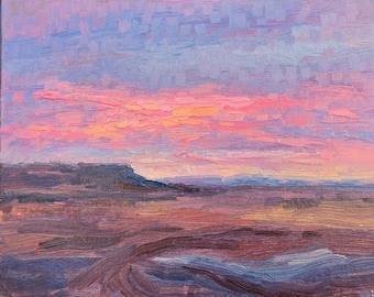 Painted Desert (Arizona) - Oil Painting - Impressionist Landscape Original Art - Impressionism 8in x 10in - Arizona Art