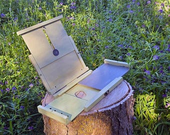 Compact Handmade Pochade Box for Plein Air Painting - "The Ranger" - Left Handed -  Made in USA