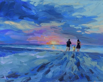 Custom Landscape Oil Painting from Your Photo - With Human / Animal Subjects -  Impressionist Impasto