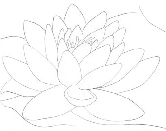 Lily Flower - Template Transfer for Watercolor YouTube Tutorial Video - Download and Print Instantly
