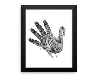 Hand Turkey Art Framed Wall Art - Print - Poster