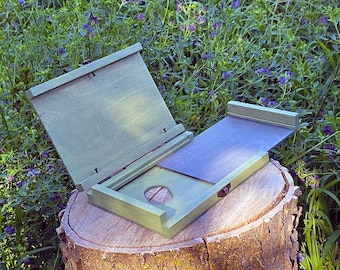 DESIGN UPGRADE - Compact Handmade Pochade Box for Plein Air Painting - "The Scout" - Made in USA