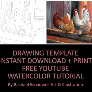 Morning Crew - Template Transfer for Watercolor YouTube Tutorial Video - Download and Print Instantly