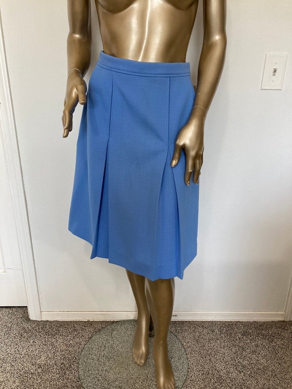 1960's BLUE POLYKNIT Skirt* Size Large New With Ta