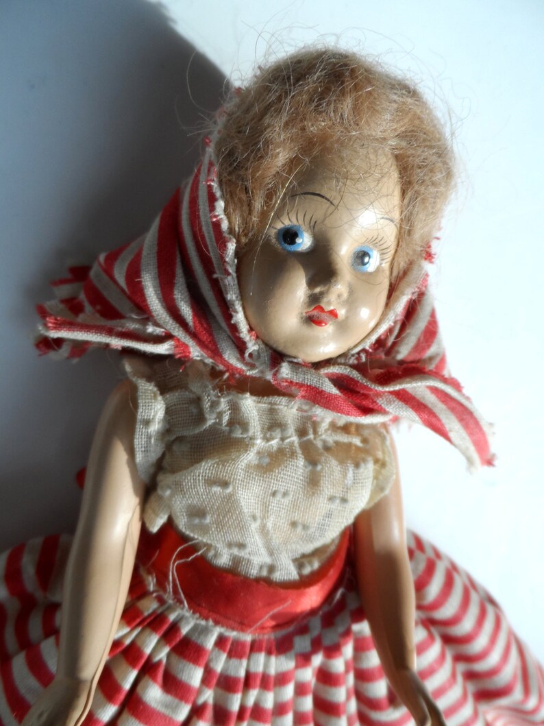 Vintage 1940's STORYBOOK DOLL Red & White Stripe Skirt Etsy