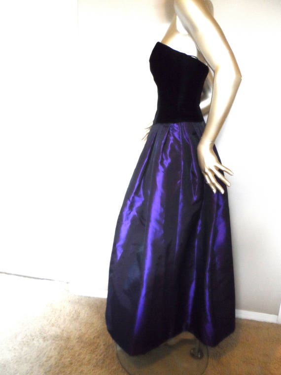 Vintage 1970's Strapless Evening Gown* Size 4 Bla… - image 6