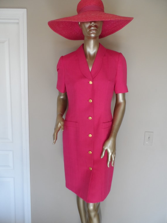 Vintage 1990's Pink Sheath Dress* Size 4 . Short … - image 7