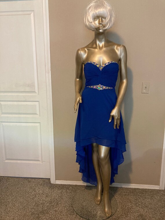 Vintage Royal Blue Party Prom Dress* Size XS . Str