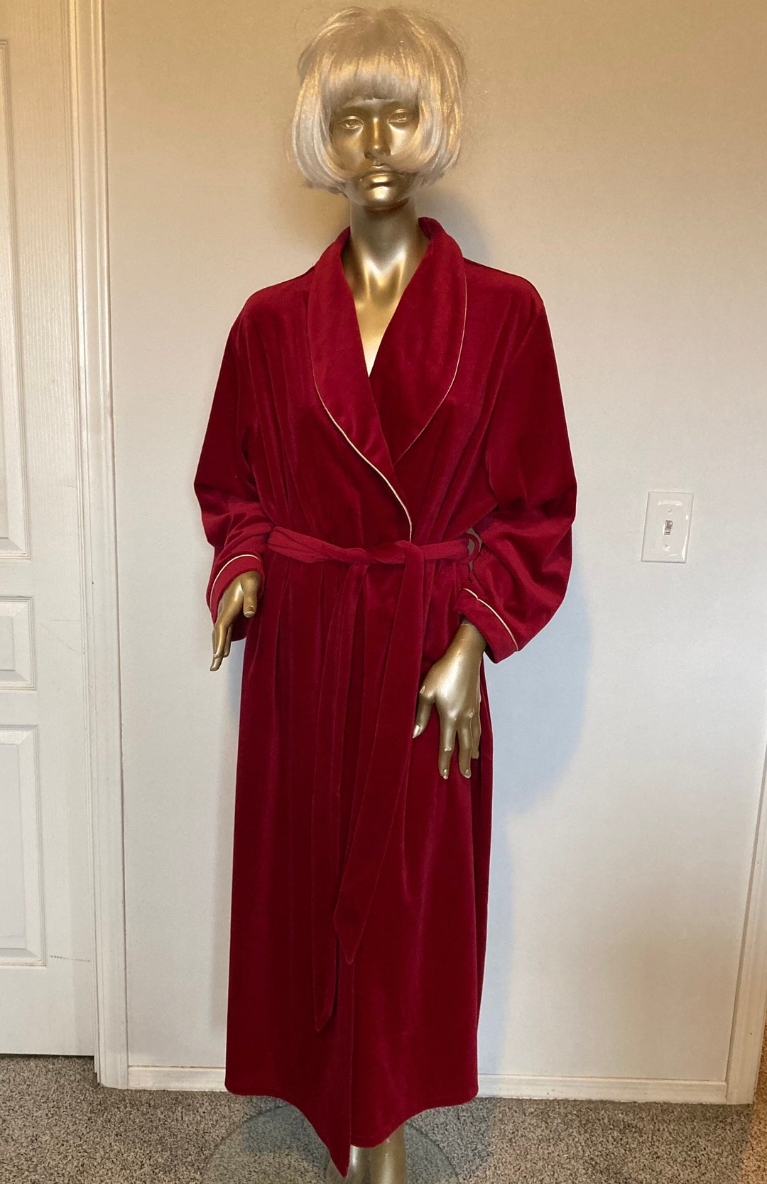 Scarlet Robe ETIENNE Vintage Size 2X-3X . Cozy Maxi Robe - Etsy