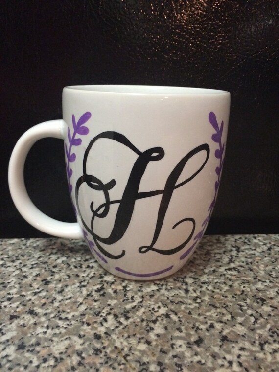 Items similar to Monogram Coffee Cup Custom Personalized Monogram Cup