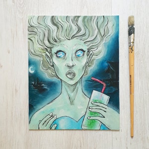 Tiki girl: ghostly ghoul gal - Original painting